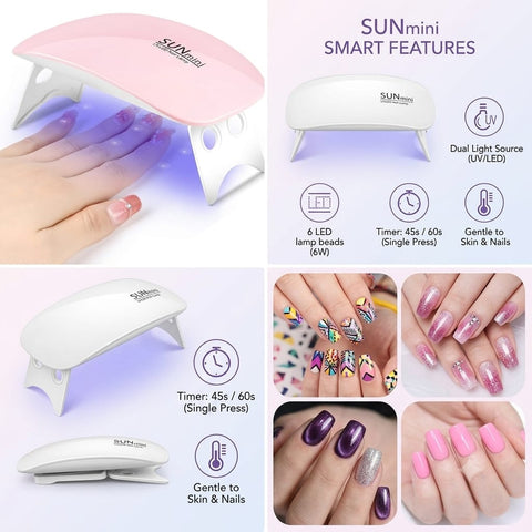 SUNmini Portable UV/LED Nail Lamp - 6W Gel Polish Dryer